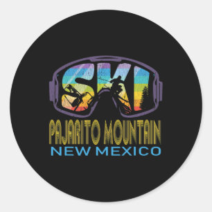 Ski Pajarito Mountain New Mexico Skiing Vacation  Classic Round Sticker