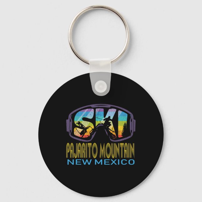 Ski Pajarito Mountain New Mexico Skiing Vacation  Key Ring (Front)