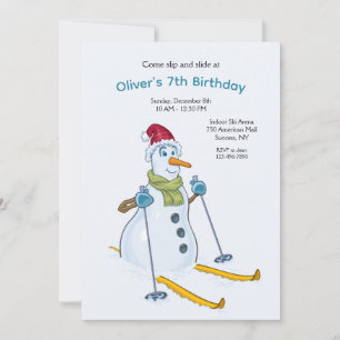 Ski Party Snowman Invitation