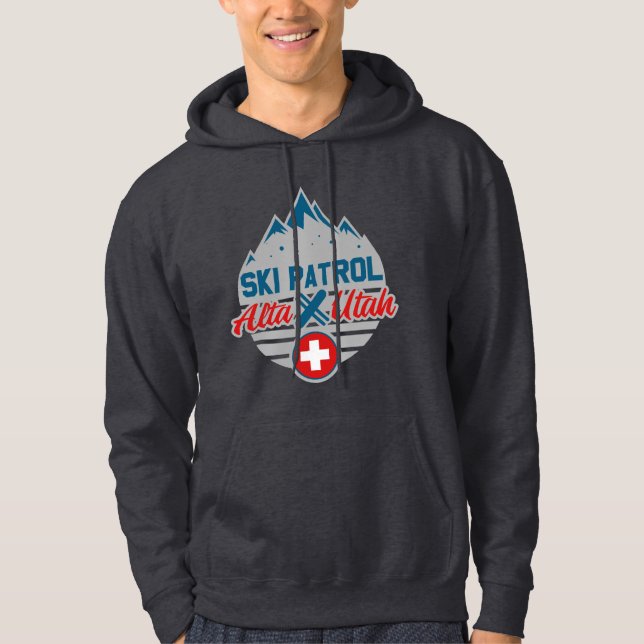Ski Patrol Alta Utah Skier Skiing Sports Gift Idea Hoodie (Front)