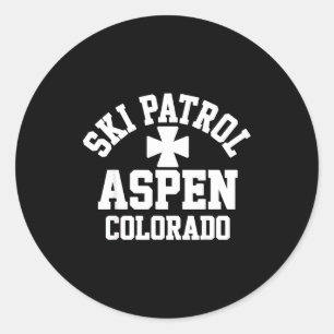 Ski patrol aspen colorado skiing & snowboardin classic round sticker