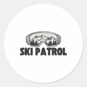 Ski Patrol Winter Skiing Goggles Mountain Trip _1 Classic Round Sticker