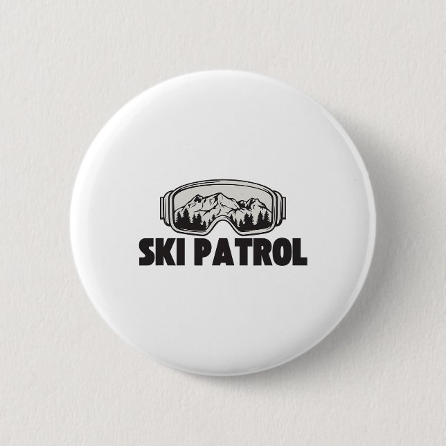 Ski Patrol Winter Skiing Goggles Mountain Trip  6 Cm Round Badge (Front)