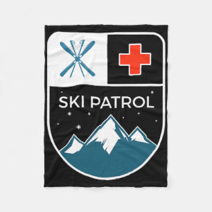Ski Patrol Winter Slopes Skiing Snowboarding  Fleece Blanket