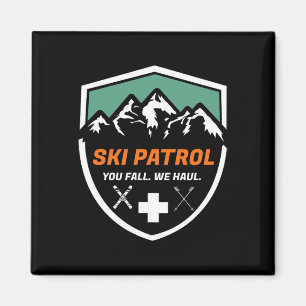 Ski Patrol You Fall We Haul Skier Assistance Skiin Magnet
