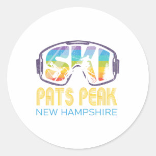 Ski Pats Peak New Hampshire Skiing Vacation  Classic Round Sticker
