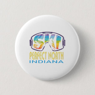Ski Perfect North Indiana Skiing Vacation 6 Cm Round Badge