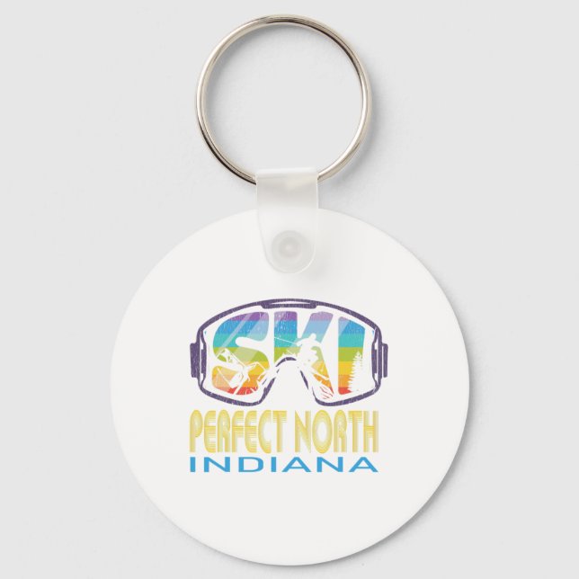 Ski Perfect North Indiana Skiing Vacation  Key Ring (Front)