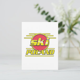 Ski Poland 80s logo Postcard
