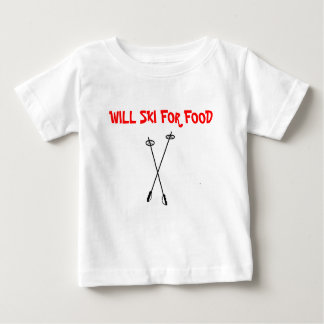 ski poles, WILL SKI FOR FOOD Baby T-Shirt