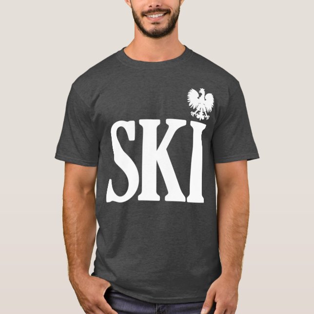 SKI Polish Surnames Ending Polish Eagle Dyngus T-Shirt (Front)