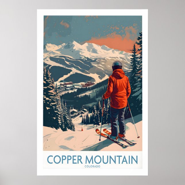 Ski Poster Copper Mountain Wall Art Winter Sports (Front)