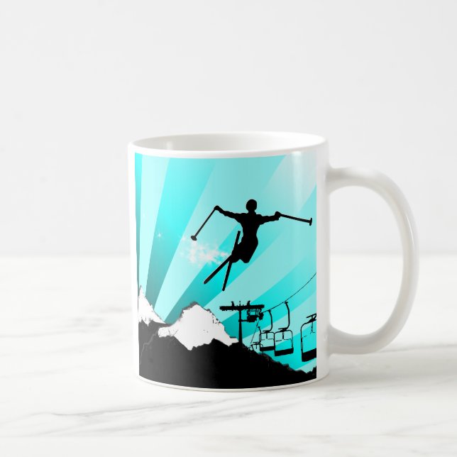 ski powder trail coffee mug (Right)