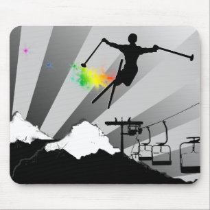 ski powder trail mouse pad