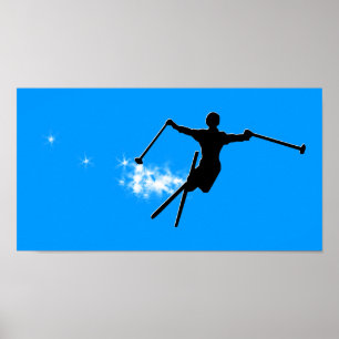 ski powder trail poster