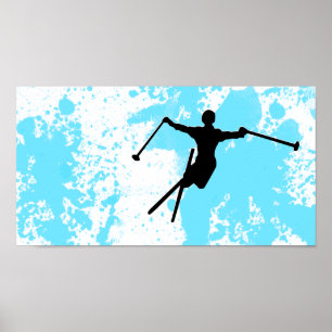 ski powder trail poster