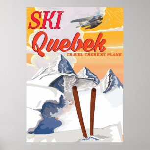 Ski Quebec vintage vacation poster. Poster