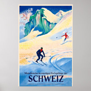 Ski Races Winter Fun in the Sunny High Mountains Poster