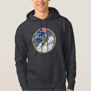 Ski Red Lodge, Montana, Man Skier Hoodie