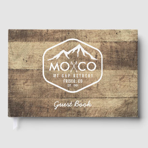 Ski Rental House Rustic Wood Custom Mountain Guest Book