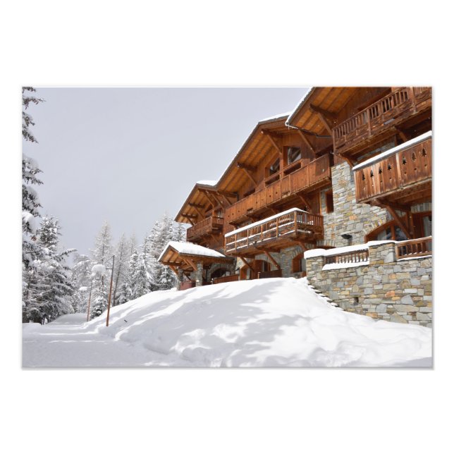 Ski resort chalet photo print (Front)