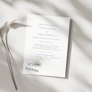 Ski Resort Couple In Love Wintery Mountain Peaks Invitation