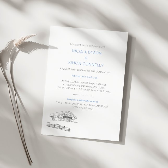Ski Resort Couple In Love Wintery Mountain Peaks Invitation (Sample (back))
