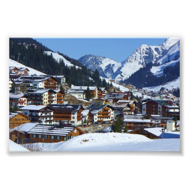 Ski resort Lech in Austria in Vorarlberg Photo Print (Front)