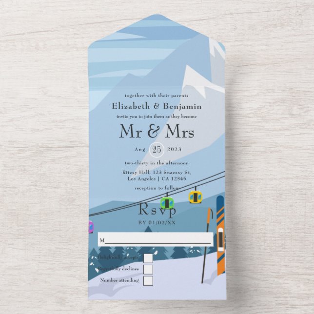 Ski Resort Wedding All In One Invitation (Inside)