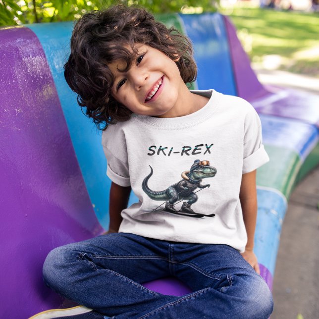 Ski-Rex Adventure: Dinosaur on Skis T-Shirt (Creator Uploaded)