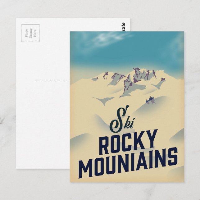 Ski Rocky Mountains USA Postcard (Front/Back)