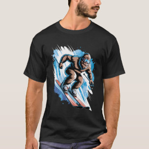 Ski Sasquatch Winter Sport Skiing Funny Skier Bigf T-Shirt