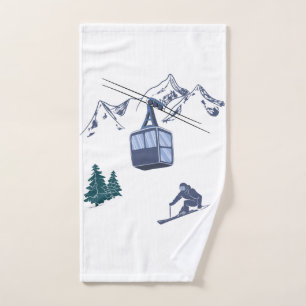 Ski Scene Winter Sports Hand Towel