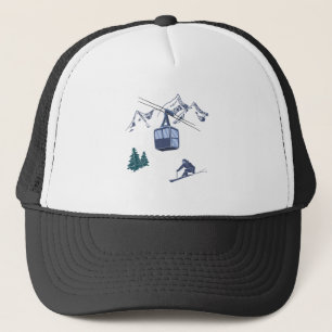 Ski Scene Winter Sports Trucker Hat
