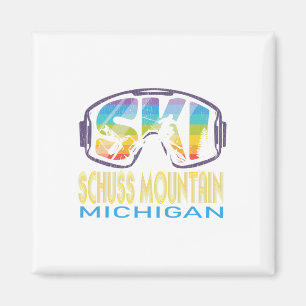 Ski Schuss Mountain Michigan Skiing Vacation  Magnet