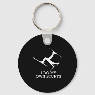 Ski Shirt - I Do My Own Stunts - Funny Skiing Tee  Key Ring