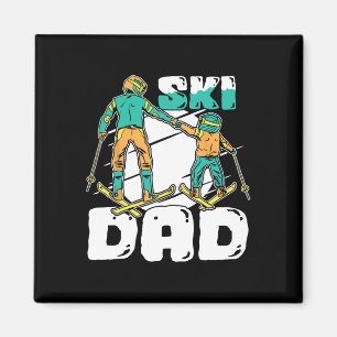 Ski Skier Skiing - Ski Dad  Magnet