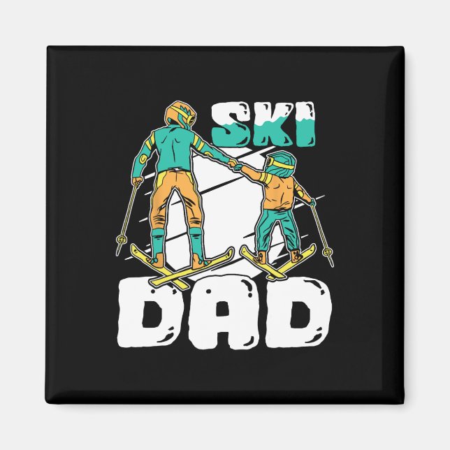 Ski Skier Skiing - Ski Dad  Magnet (Front)