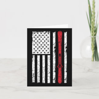 Ski Skiier American Flag Skiing Usa Gift  Card