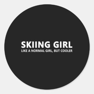 Ski Skiing Classic Round Sticker