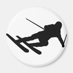 ski skiing downhill skier magnet