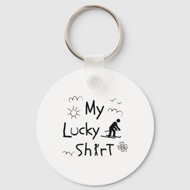 Ski Skiing Funny Downhill-skiers Alpine-skiing Ski Key Ring (Front)