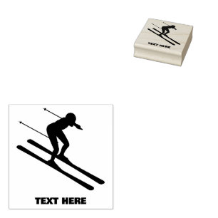  Ski Skiing Mountains Skier Winter Sports Rubber Stamp
