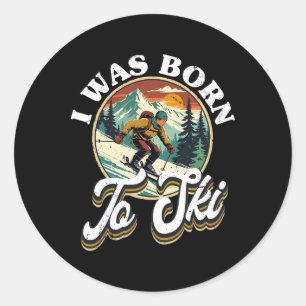 Ski Skiing Winter Sport Classic Round Sticker