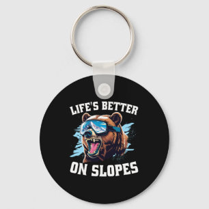 Ski Skiing Winter Sport Life's Better On Slopes  Key Ring