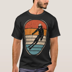 Ski Skiing Winter Sports Skier Racing Retro Vinta T-Shirt