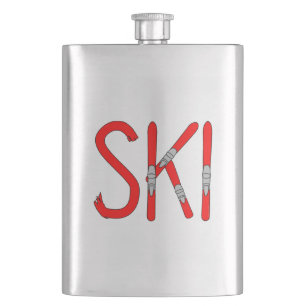 Ski Skis Hip Flask