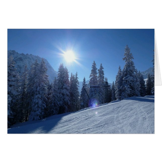 Ski Slope in the Morning Blank Card (Front Horizontal)
