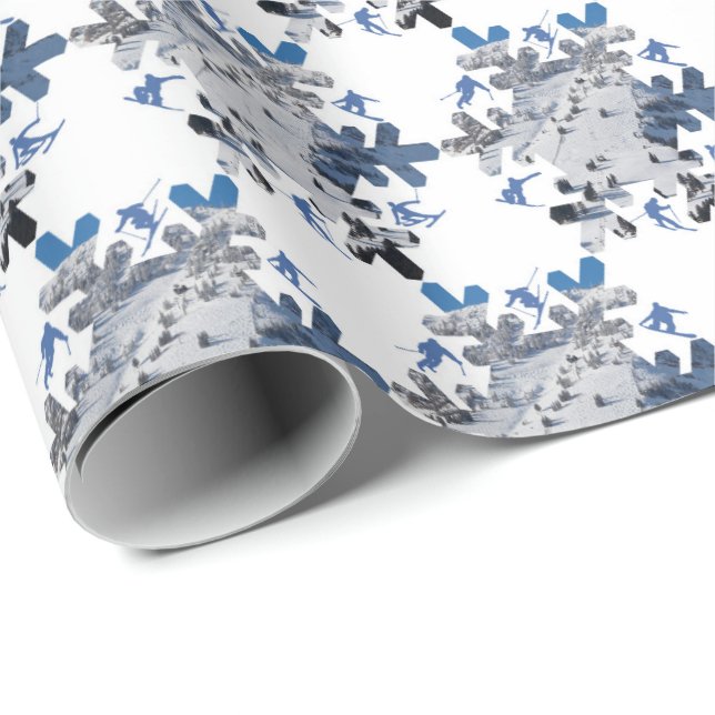 Ski Slope Snow Flake Wrapping Paper (Roll Corner)