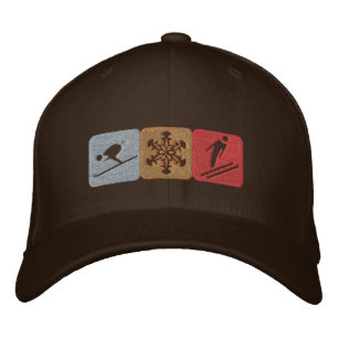 Ski snow lovers gear for skiing fanatics embroidered hat